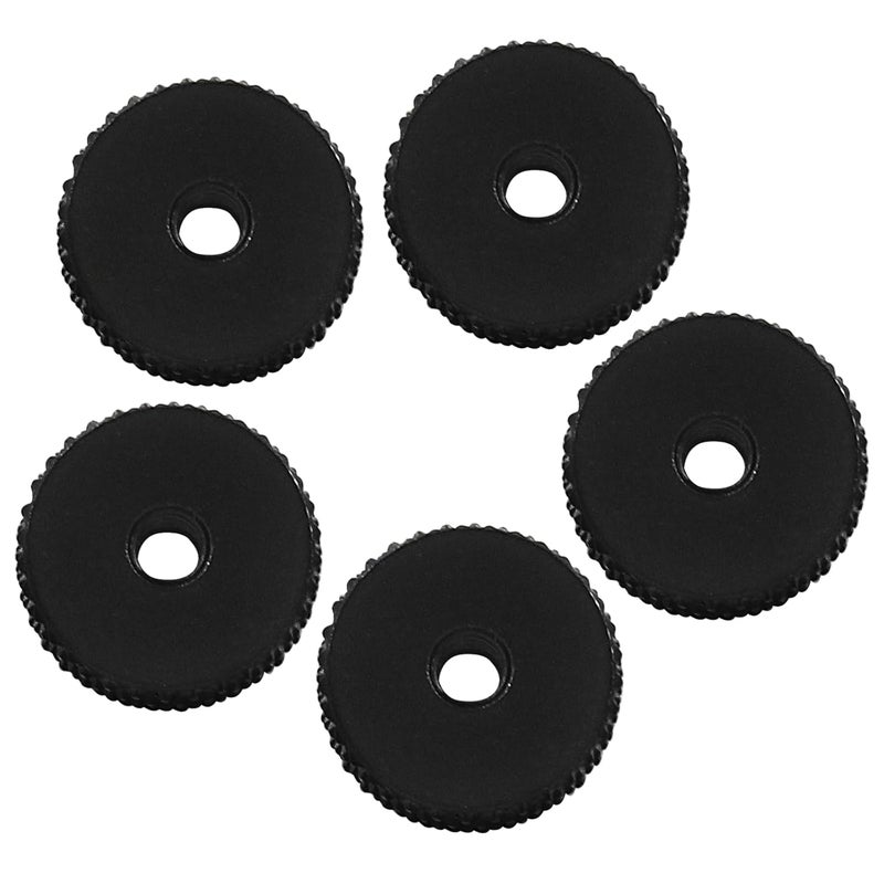 Hitefu 5PCS M3 Flat Knurled Nut, Aluminum Alloy 12mm x 4mm Knurled Thumb Nut, Thumb Thin Nut, Black - Image 2